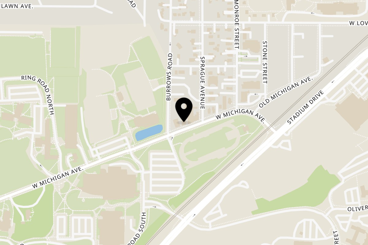Map showing the location of Ayasofya Turkish Restaurant on 1528 W Michigan Ave in Kalamazoo